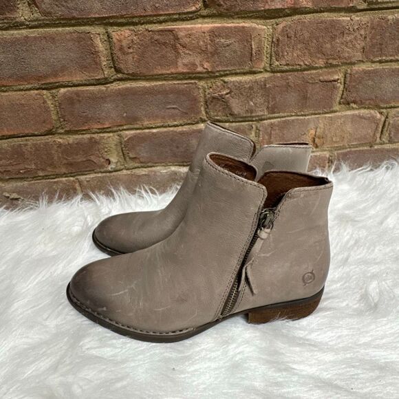 Born Women's Olio Grey Leather Ankle Boots Size 9 - Picture 3 of 9